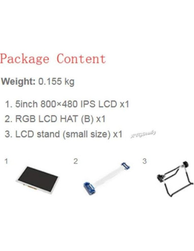 Pantalla LCD IPS 5" 800x480 para Raspberry Pi XYGStudy