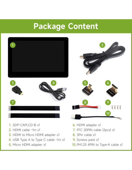 Pantalla Táctil Capacitiva 5" Waveshare 5DP-CAPLCD-B HDMI Pantalla Táctil Capacitiva 5" Waveshare 5DP-CAPLCD-B HDMI