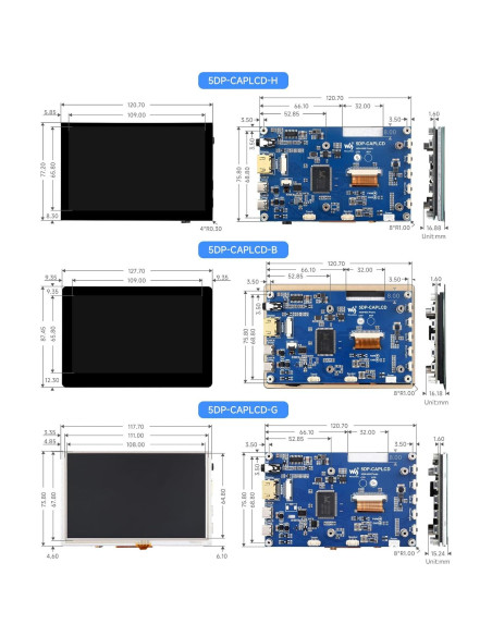 Pantalla Táctil Capacitiva 5" Waveshare 5DP-CAPLCD-B HDMI Pantalla Táctil Capacitiva 5" Waveshare 5DP-CAPLCD-B HDMI