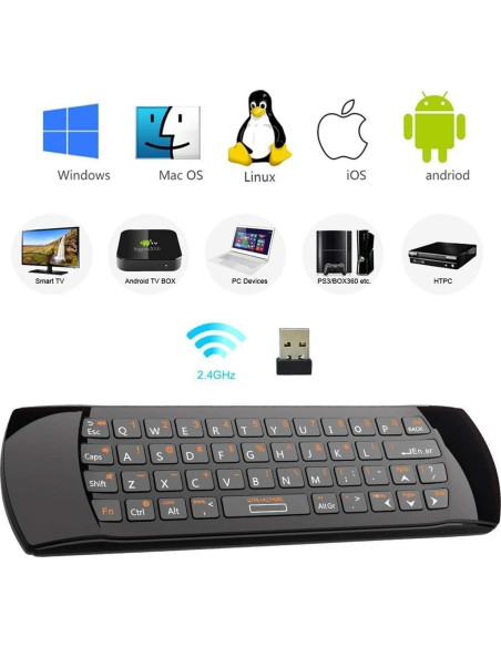 Teclado Inalámbrico Rii Mini K25 3 en 1 con Control Remoto Teclado Inalámbrico Rii Mini K25 3 en 1 con Control Remoto