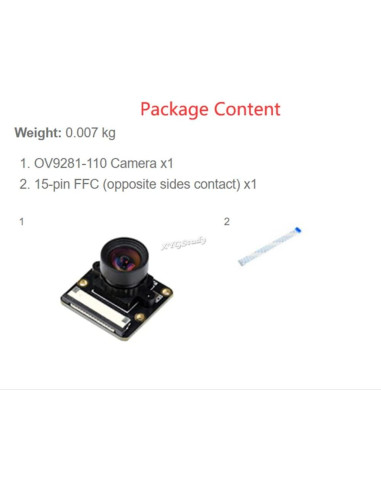 Cámara Mono OV9281-110 1MP para Raspberry Pi - Obturador Global