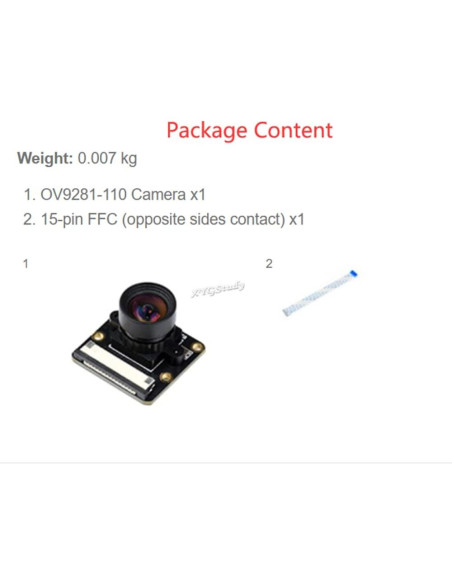 Cámara Mono OV9281-110 1MP para Raspberry Pi - Obturador Global Cámara Mono OV9281-110 1MP para Raspberry Pi - Obturador Global
