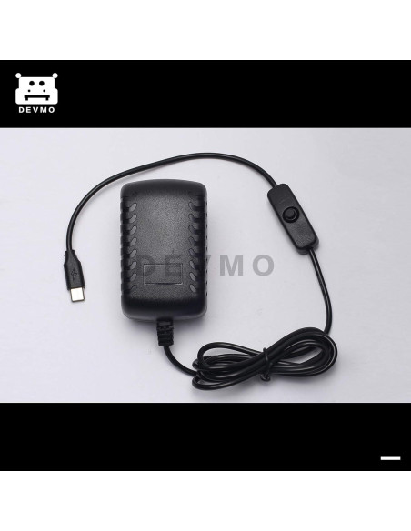 Fuente de Alimentación DEVMO 5V 3A USB-C con Interruptor Fuente de Alimentación DEVMO 5V 3A USB-C con Interruptor