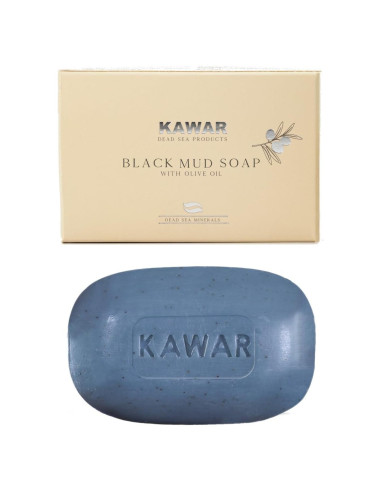 Jabón de Barro Negro del Mar Muerto Kawar 120 g - Hidratante Vegano