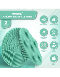 Mate de Limpieza de Brochas MINTHE | 2 Paquetes | Silicona Verde 2