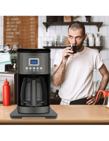 Bandeja Rodante 360 de Bambú Taladad para Cafetera Negra