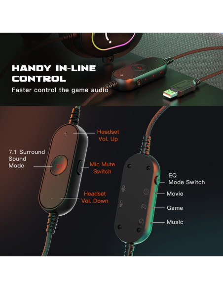 Auriculares Gaming FIFINE AmpliGame H6 USB 7.1 RGB para PC Auriculares Gaming FIFINE AmpliGame H6 USB 7.1 RGB para PC