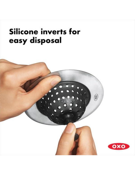 Colador de Fregadero OXO Good Grips de Silicona Negro Colador de Fregadero OXO Good Grips de Silicona Negro
