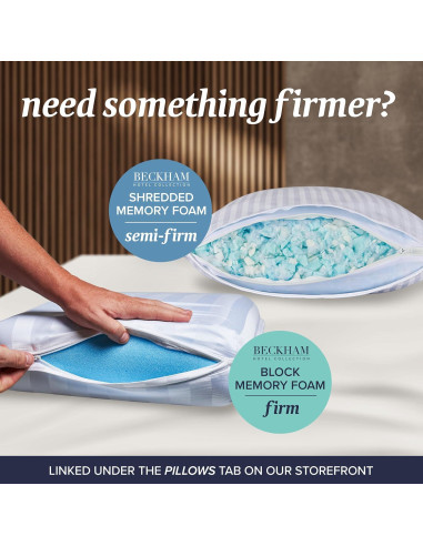 Juego de 2 almohadas Beckham Hotel Collection Reina Algodón