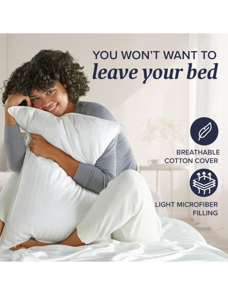 Juego de 2 almohadas Beckham Hotel Collection Reina Algodón Juego de 2 almohadas Beckham Hotel Collection Reina Algodón