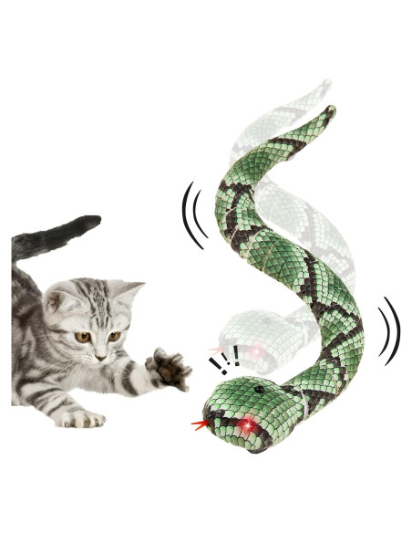 Juguete Interactivo para Gatos Serpiente Verde Recargable USB Juguete Interactivo para Gatos Serpiente Verde Recargable USB