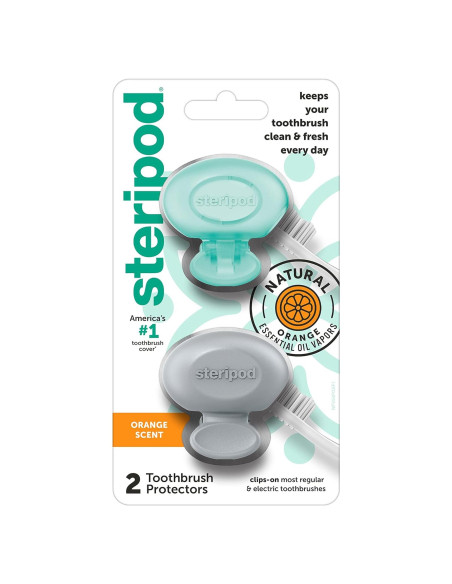 Protector de Cepillo de Dientes Steripod con Aceite Esencial Naranja - 2 Unidades Protector de Cepillo de Dientes Steripod con Aceite Esencial Naranja - 2 Unidades