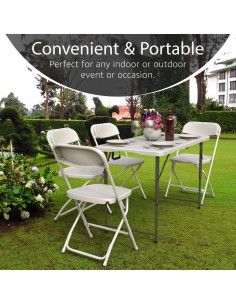 Mesa Plegable 1.22m Ajustable Blanco Nuestro Espacio Moderno 2