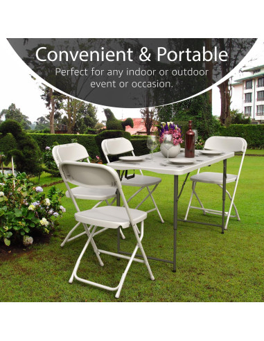 Mesa Plegable 1.22m Ajustable Blanco Nuestro Espacio Moderno