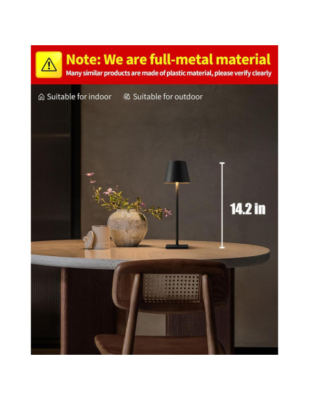 Lámpara de Mesa Inalámbrica KDG LED 5000mAh Regulable 3 Colores Lámpara de Mesa Inalámbrica KDG LED 5000mAh Regulable 3 Colores