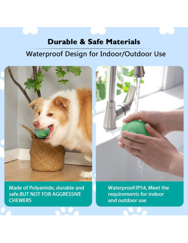 Pelota Interactiva para Perros BARHOMO Verde - Juguete Automático