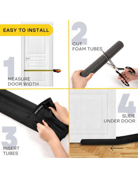 Tapón para Corrientes de Aire Comfyanno 76.2cm Negro - Aislamiento y Bloqueo de Ruido Tapón para Corrientes de Aire Comfyanno 76.2cm Negro - Aislamiento y Bloqueo de Ruido