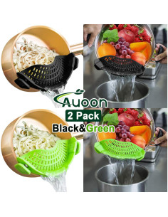 Colador Clip On AUOON de Silicona Resistente al Calor 2PACK 2