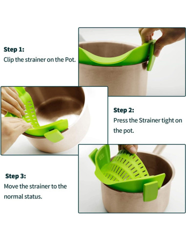 Colador Clip On AUOON de Silicona Resistente al Calor 2PACK