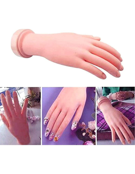 Mano de Práctica de Uñas Buqikma Flexible 22.5cm Reutilizable Mano de Práctica de Uñas Buqikma Flexible 22.5cm Reutilizable