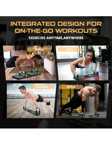 Tabla de Flexiones GearBoost 9 en 1 con Cuerda de Salto