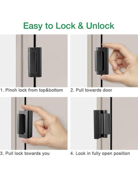 Cerradura de Refuerzo de Seguridad WINONLY U95278 Negra 7.62 cm Cerradura de Refuerzo de Seguridad WINONLY U95278 Negra 7.62 cm