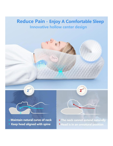 Almohada Ergonómica Jiaao para Dolor de Cuello Ajustable Almohada Ergonómica Jiaao para Dolor de Cuello Ajustable