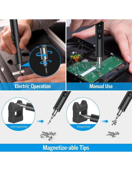 Destornillador Eléctrico AMIR 28 en 1 Recargable con LED Destornillador Eléctrico AMIR 28 en 1 Recargable con LED