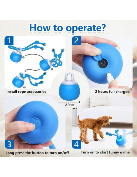 Pelota Interactiva para Perros Saolife, Recargable USB, 7.37 cm Pelota Interactiva para Perros Saolife, Recargable USB, 7.37 cm