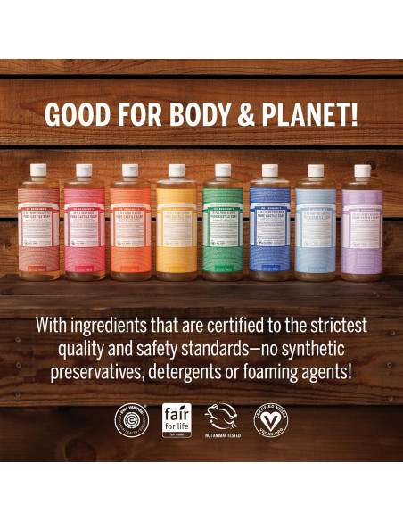 Jabón Líquido Puro-Castile Dr. Bronner Menta 946ml Vegano Jabón Líquido Puro-Castile Dr. Bronner Menta 946ml Vegano