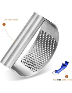 Prensa de Ajo Rocker AmDONGKING Acero Inoxidable 6.6x10.7cm 2