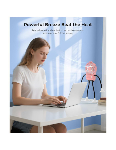 Ventilador Robot VARAI Freestyle Rosa, Portátil 2 en 1 con Soporte Ventilador Robot VARAI Freestyle Rosa, Portátil 2 en 1 con Soporte