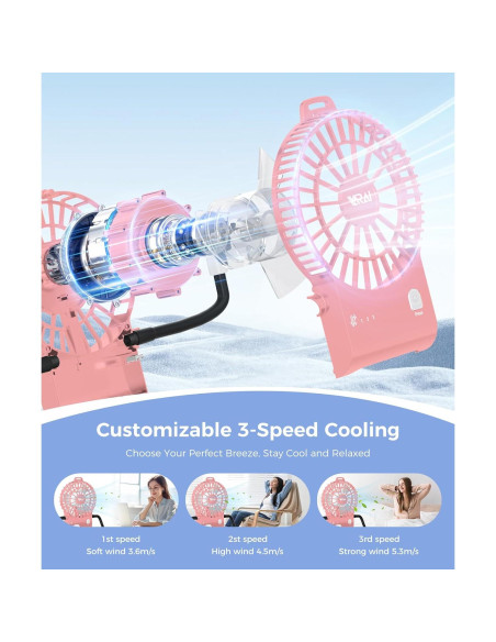 Ventilador Robot VARAI Freestyle Rosa, Portátil 2 en 1 con Soporte Ventilador Robot VARAI Freestyle Rosa, Portátil 2 en 1 con Soporte