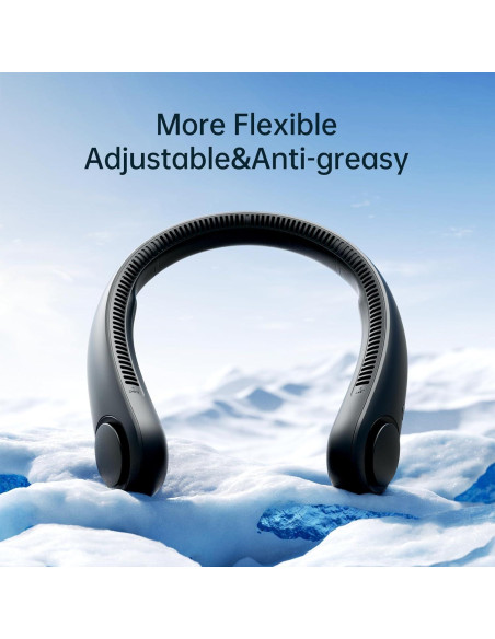 Ventilador de Cuello Portátil JISULIFE, Sin Aspas, 5 Velocidades, 4000 mAh, Negro Ventilador de Cuello Portátil JISULIFE, Sin Aspas, 5 Velocidades, 4000 mAh, Negro