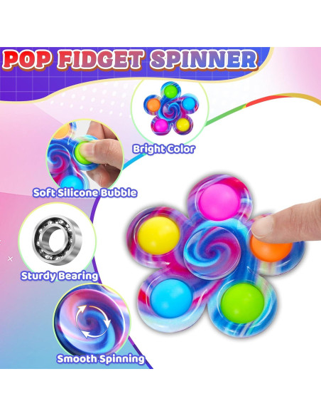 Fidget Spinner 9 PCS Chilvil Juguetes Antiestrés para Niños Fidget Spinner 9 PCS Chilvil Juguetes Antiestrés para Niños