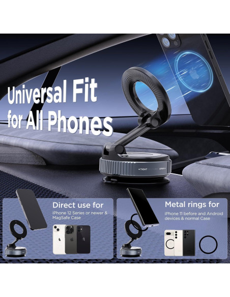 Soporte Magnético para Teléfono MSXTTLY Ajustable 360 Negro Soporte Magnético para Teléfono MSXTTLY Ajustable 360 Negro