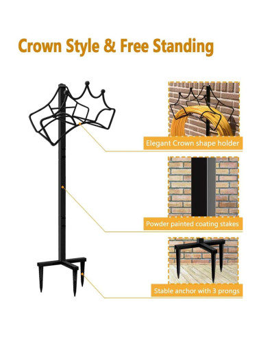Soporte de Manguera de Jardín Garbuildman - Metal Negro 112.2 cm
