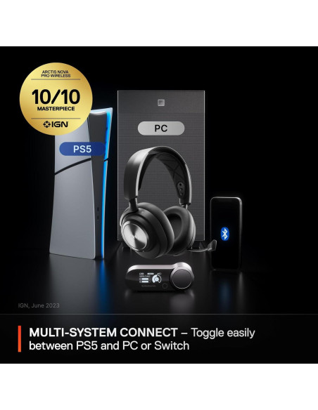 Auricular Gaming Inalámbrico SteelSeries Arctis Nova Pro - Cancelación de Ruido - PS5, PC, Switch Auricular Gaming Inalámbrico SteelSeries Arctis Nova Pro - Cancelación de Ruido - PS5, PC, Switch