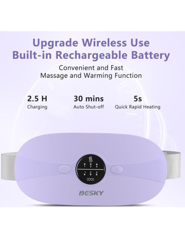 Almohadilla Calentadora Portátil Besky Recargable 3 Niveles