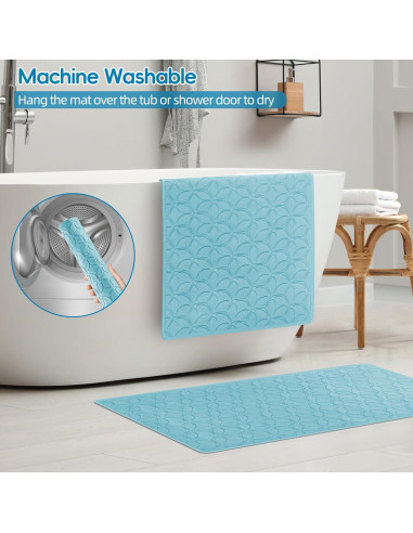 Alfombrilla de Baño Antideslizante WRISIN 71x40 cm Azul