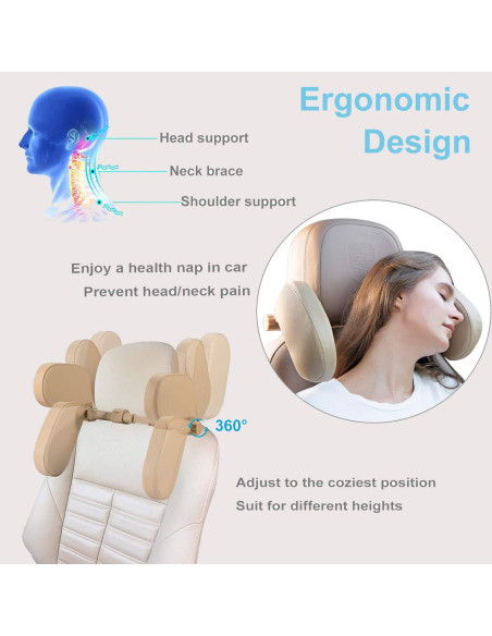Almohada de Reposacabezas Ajustable Heapany para Coche Almohada de Reposacabezas Ajustable Heapany para Coche