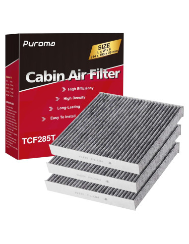 Filtro de Aire de Cabina Puroma TCF285S Compatible Toyota 3 pcs