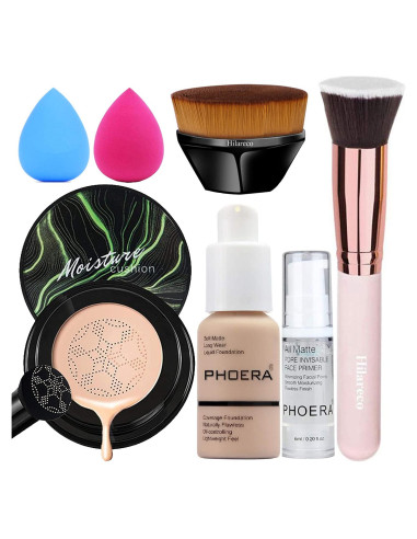 Base PHOERA CC Hidratante Total + Brocha Kabuki + Esponja