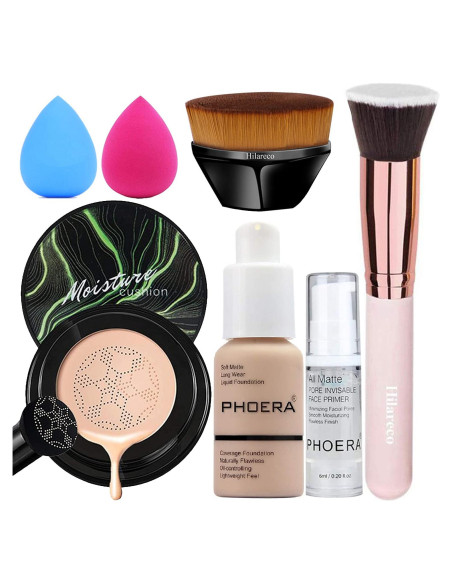Base PHOERA CC Hidratante Total + Brocha Kabuki + Esponja Base PHOERA CC Hidratante Total + Brocha Kabuki + Esponja