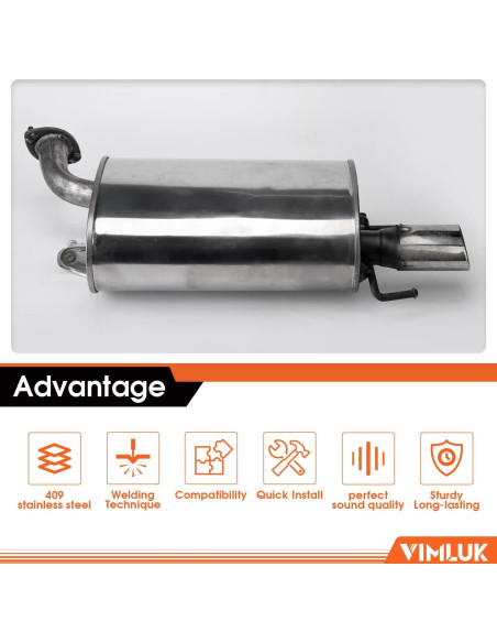 Silenciador trasero VIMLUK para Toyota Camry 2007-2011 4.99kg Silenciador trasero VIMLUK para Toyota Camry 2007-2011 4.99kg