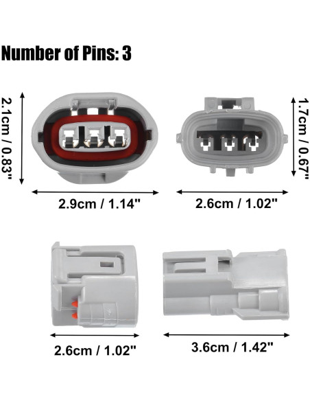 Conector Adaptador 3 Pines TS Toyota X AUTOHAUX Impermeable Conector Adaptador 3 Pines TS Toyota X AUTOHAUX Impermeable