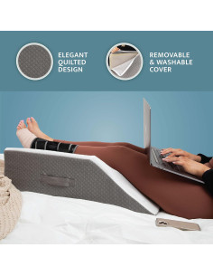 Almohada Elevadora de Pierna Doble Klbs - Post Cirugía, Funda Jacquard 2