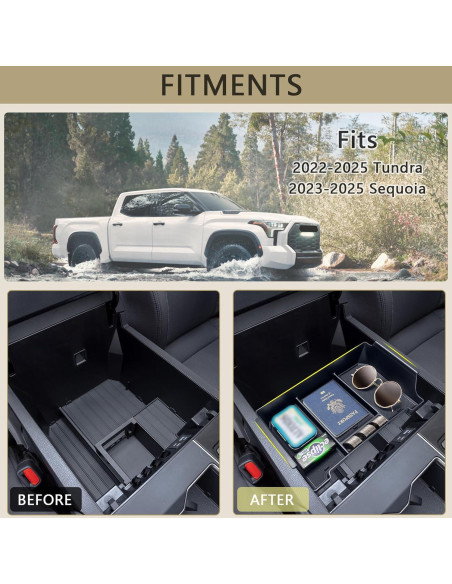 JDMCAR Bandeja Organizadora Consola Central Toyota Tundra 2022-2025 JDMCAR Bandeja Organizadora Consola Central Toyota Tundra 2022-2025