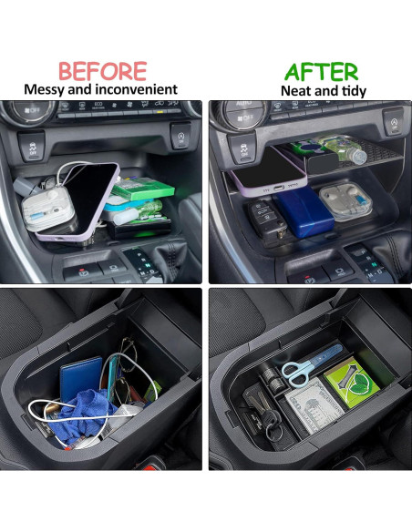 Organizador de Consola Central JDMCAR para Toyota RAV4 2019-2025 Organizador de Consola Central JDMCAR para Toyota RAV4 2019-2025