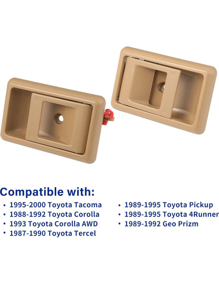 Manija de puerta interior Lcyolada Beige Toyota Tacoma Corolla Manija de puerta interior Lcyolada Beige Toyota Tacoma Corolla